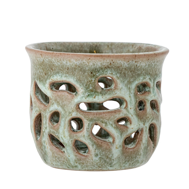 Suport lumanare din ceramica, Lucien Verde, Ø8xH6,5 cm