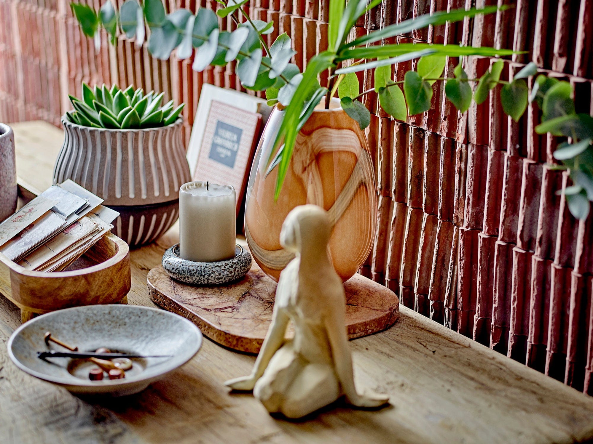 Suport lumanare din ceramica, Luuk Gri, Ø20,5xH4,5 cm (4)