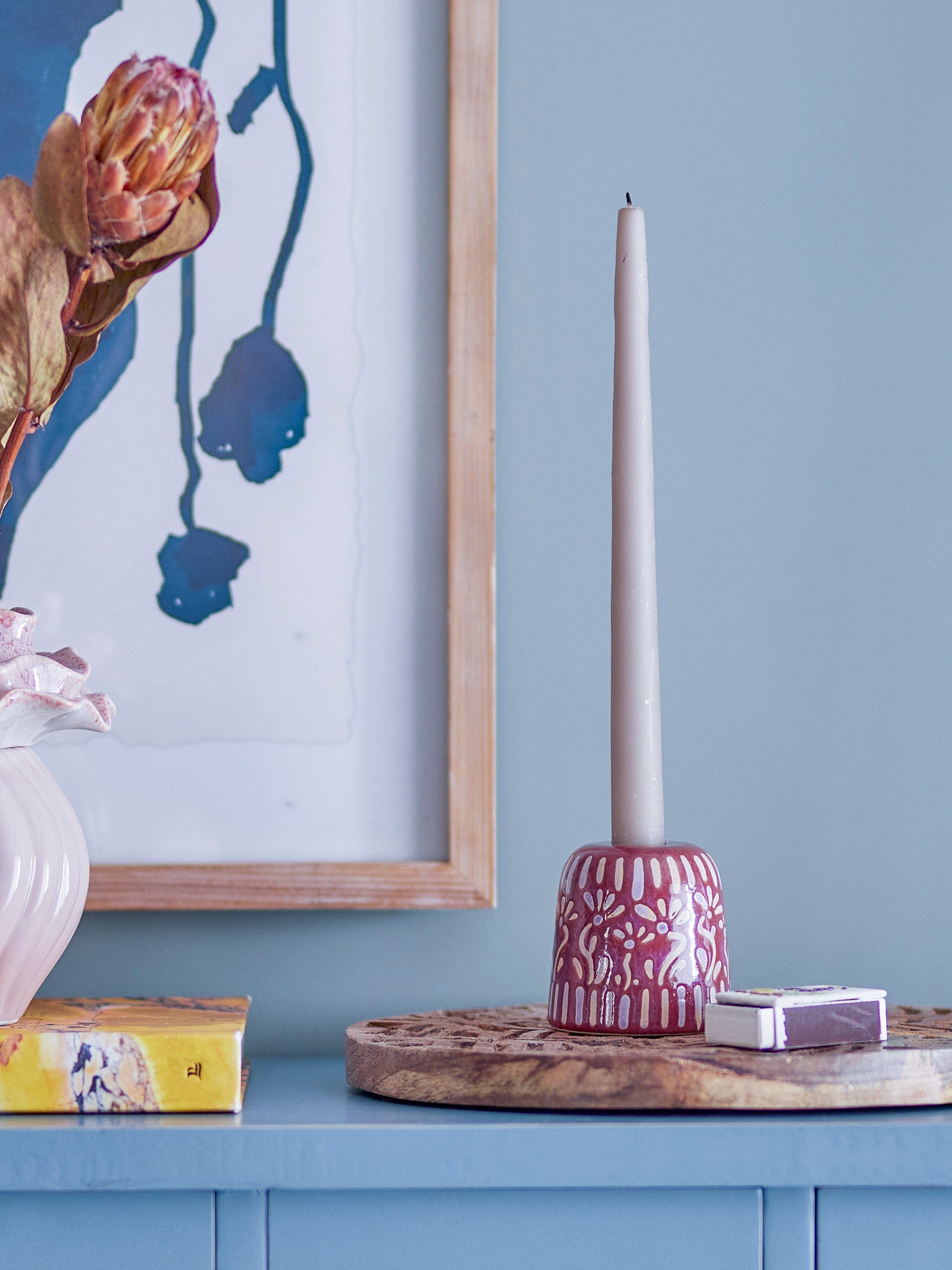 Suport lumanare din ceramica, Samsin Violet, Ø7,5xH7,5 cm (3)