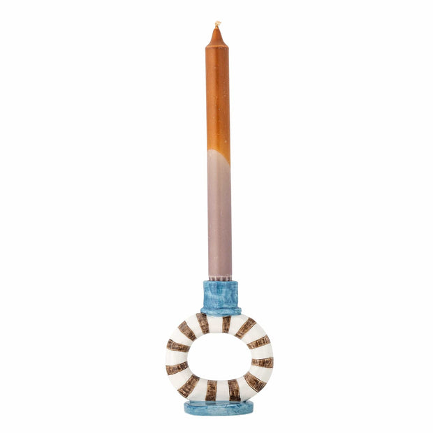 Suport lumanare din ceramica, Tacana Albastru, Ø10xH12 cm (1)