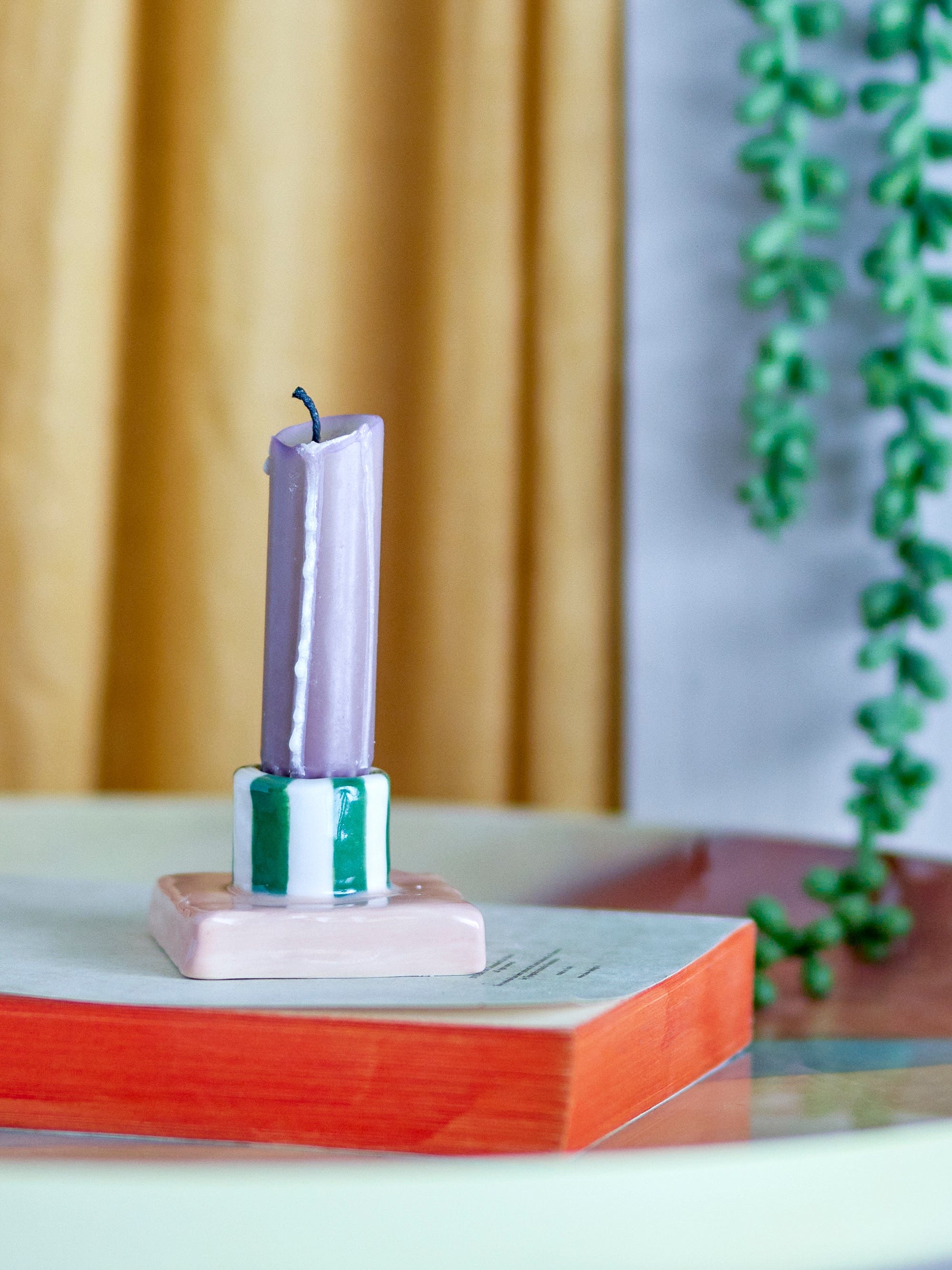 Suport lumanare din ceramica, Tacana Verde, Ø6xH3,5 cm (3)