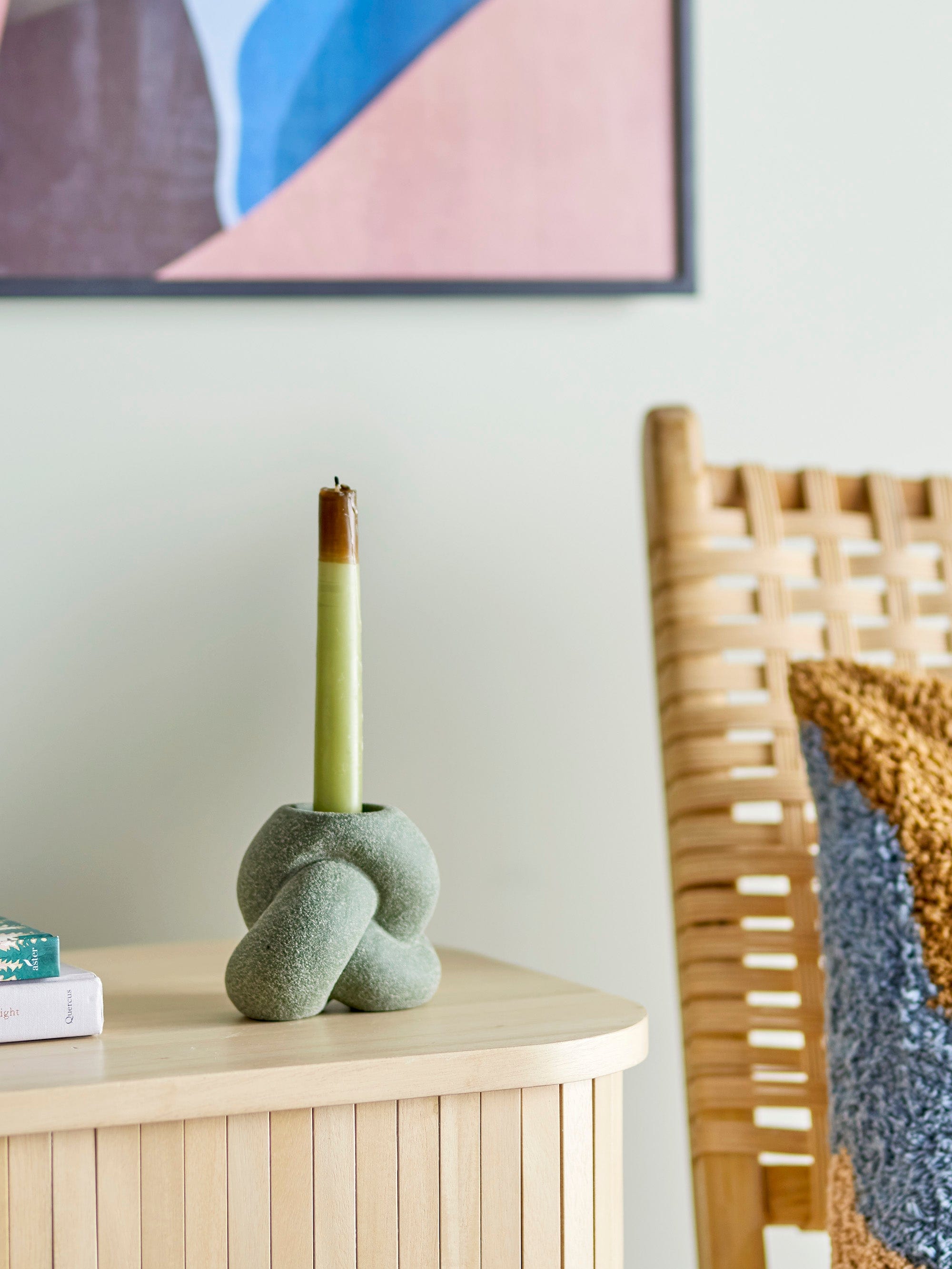 Suport lumanare din ceramica, Tangle Verde, Ø12xH10 cm (5)