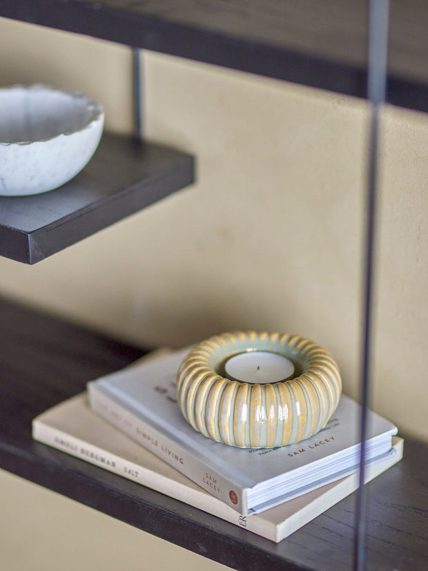 Suport lumanare din ceramica, Topeka Galben, Ø9xH4 cm (4)