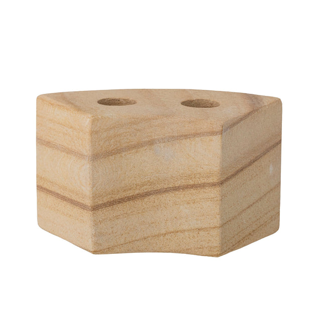 Suport lumanare din gresie, Florida Natural, l14,5xA7,5xH8 cm