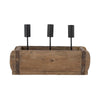 Suport lumanare din lemn si metal, Ziggie Maro, l32,5xA14,5xH18 cm