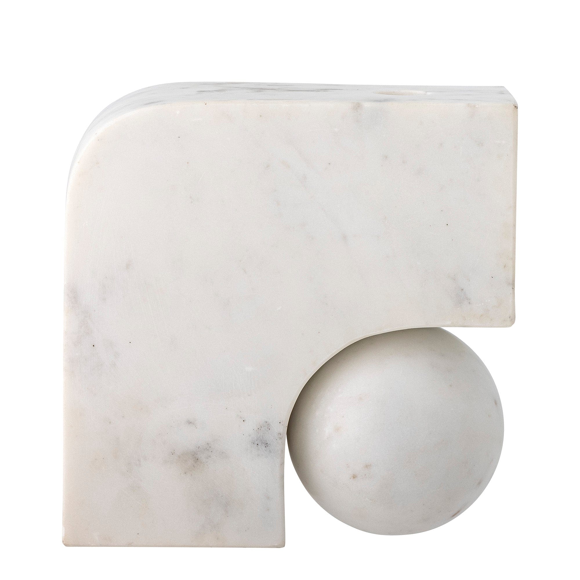 Suport lumanare din marmura, Abbelin Alb, l18xA7,5xH18 cm