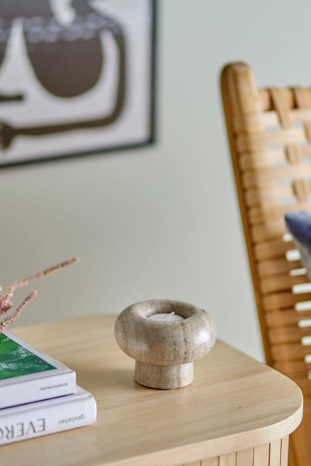 Suport lumanare din marmura, Isabea Natural, Ø10xH7,5 cm (3)