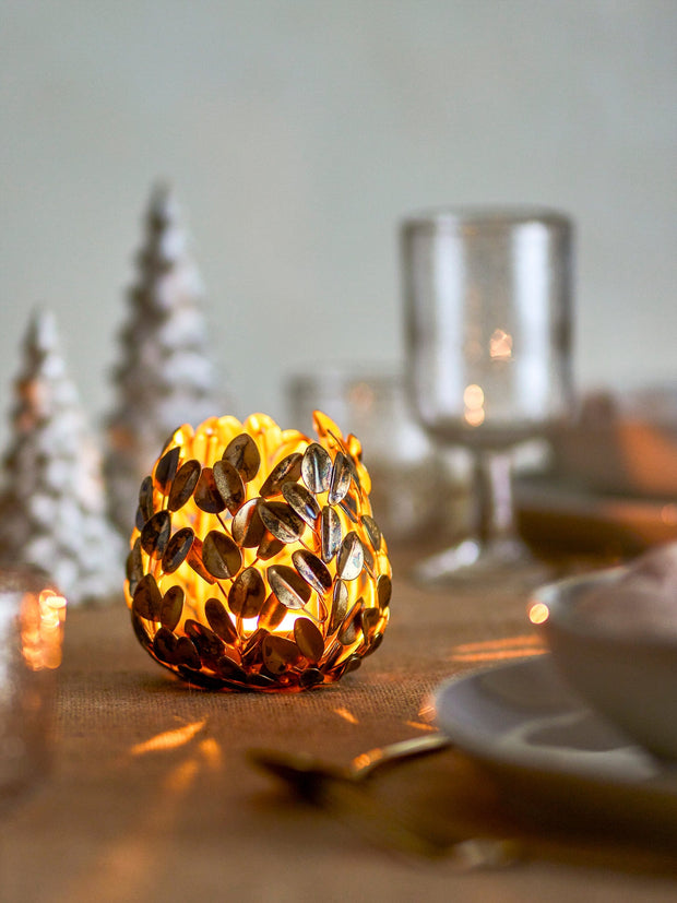 Suport lumanare din metal, Cherina Alama, Ø11xH10 cm (1)