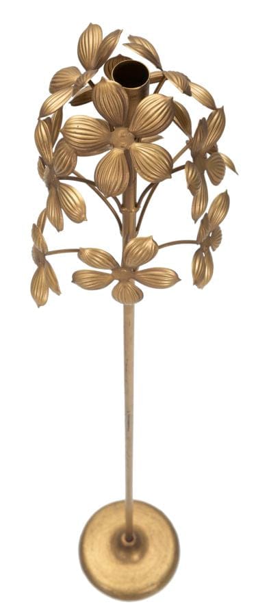 Suport lumanare din metal, Flowy Snall Auriu, Ø17xH93 cm (2)