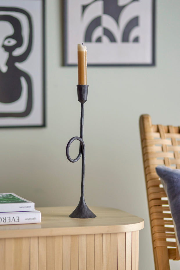 Suport lumanare din metal, Jada Negru, l10xA7xH34,5 cm (3)