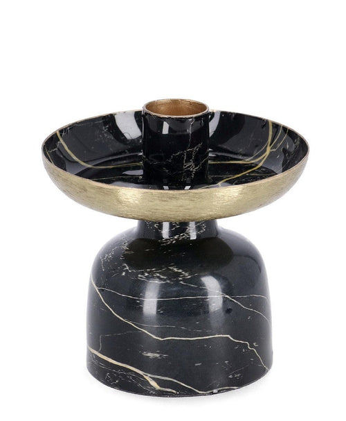 Suport lumanare din metal Marsha Negru / Auriu, Ø62xH82 cm