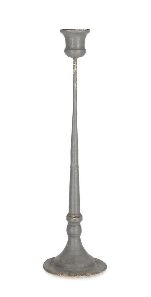 Suport lumanare din metal Nemesi Gri, Ø11xH41,5 cm