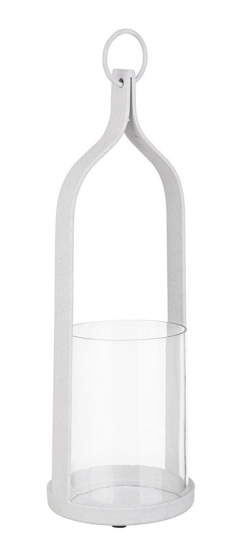 Suport lumanare din metal Ridhi Alb, Ø10,5xH30 cm