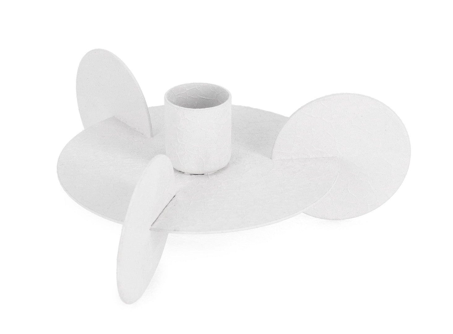 Suport lumanare din metal Ridhi Alb, Ø12,5xH5 cm