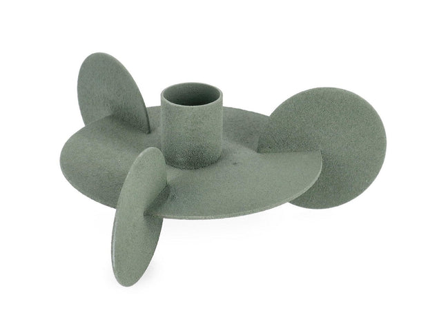 Suport lumanare din metal Ridhi Verde, Ø12,5xH5 cm