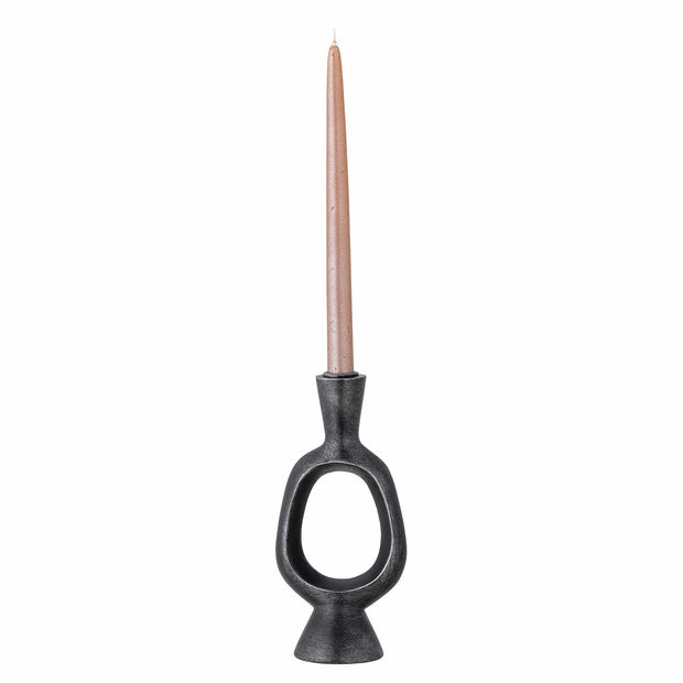 Suport lumanare din polirasina, Bijan Negru, l11xA7,5xH23,5 cm (1)