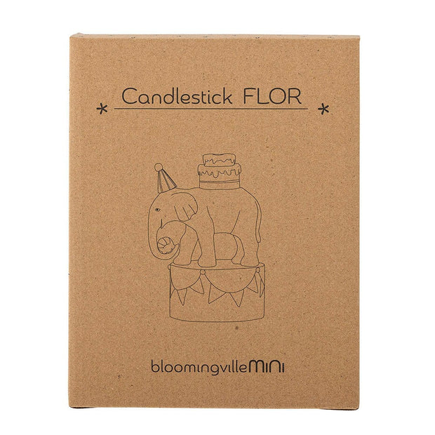 Suport lumanare din polirasina, Flor Gri, Ø10xH18 cm (2)