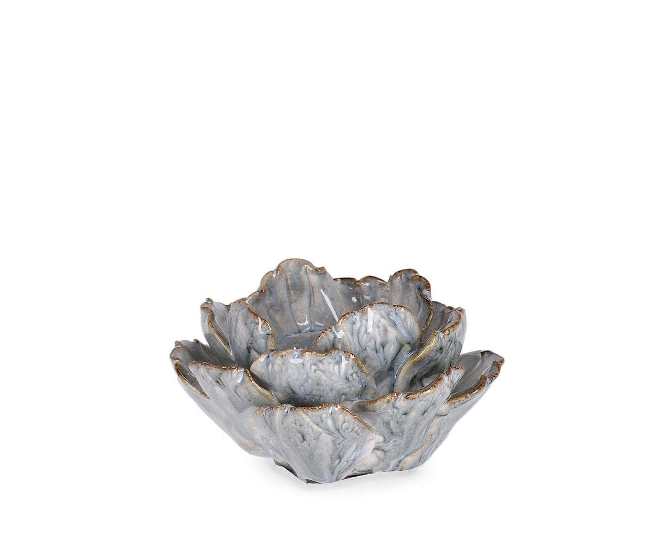 Suport lumanare din portelan Iku Albastru, L11xl10xH6,5 cm