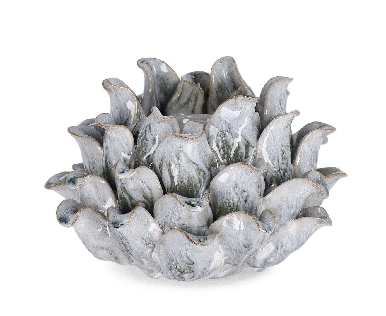 Suport lumanare din portelan Iku Albastru, Ø17xH10,5 cm