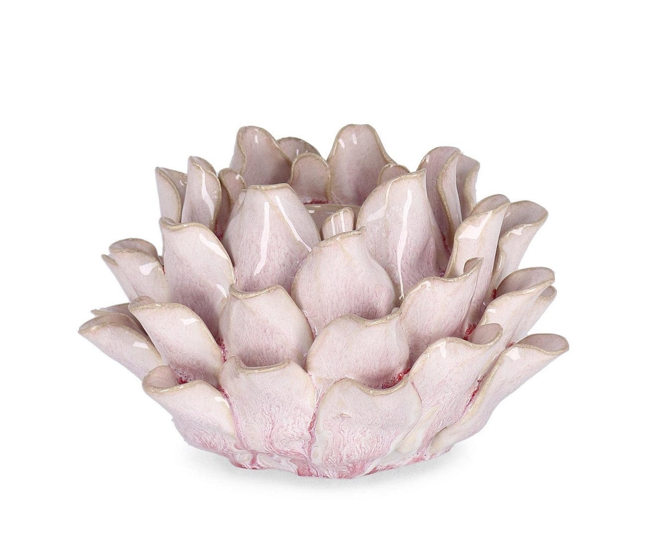 Suport lumanare din portelan Iku Roz, Ø17xH10,5 cm