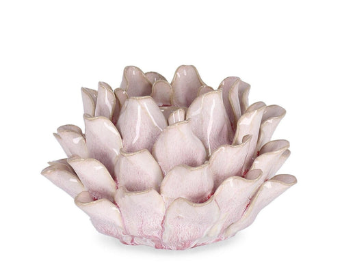 Suport lumanare din portelan Iku Roz, Ø17xH10,5 cm