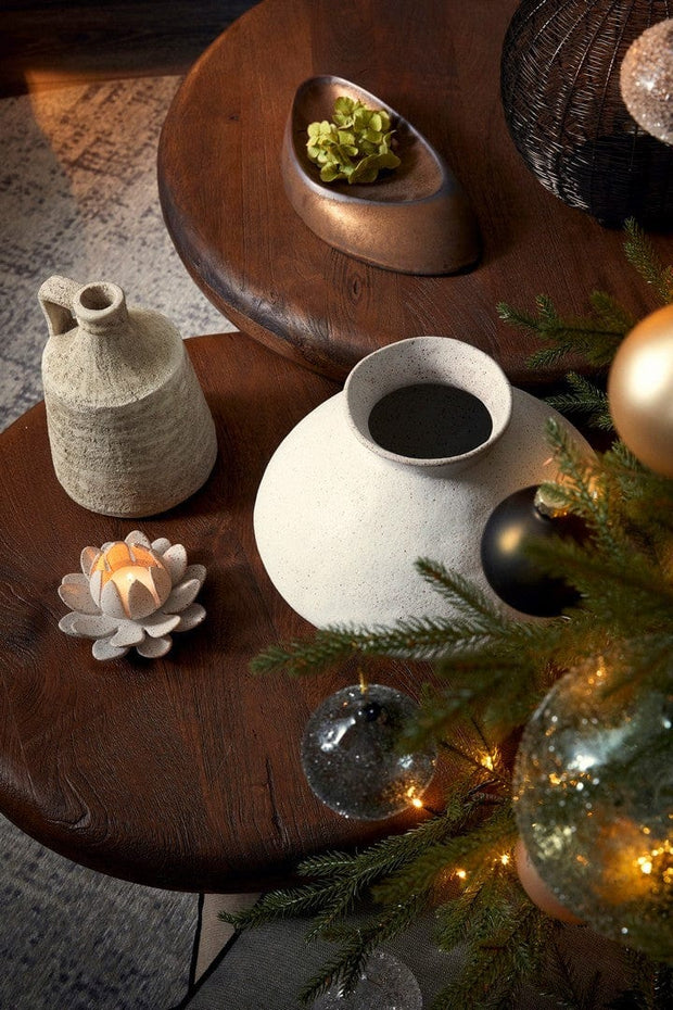 Suport lumanare din portelan Kumi Alb, Ø14xH6,5 cm (1)