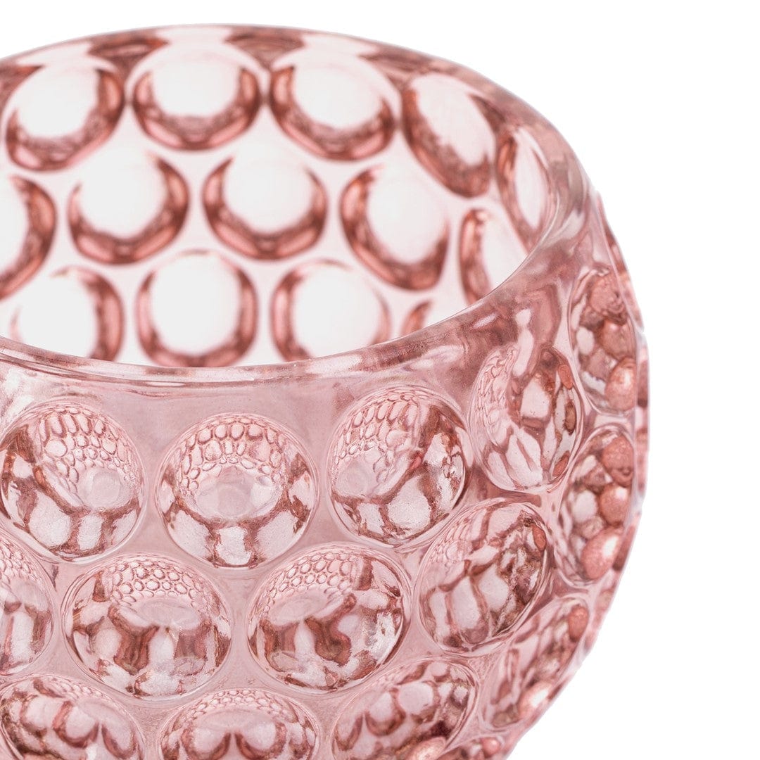Decoking Suport lumanare din sticla, Gijon Roz, Ø11xH9 cm