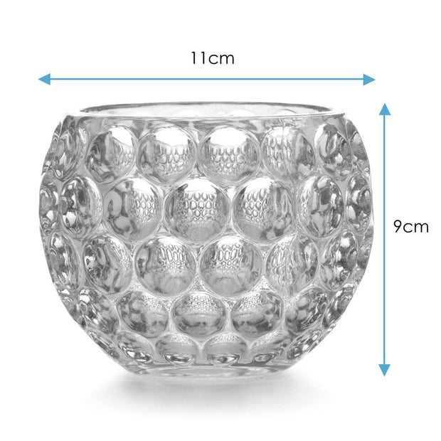 Decoking Suport lumanare din sticla, Gijon Roz, Ø11xH9 cm