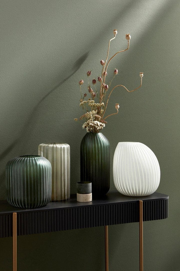 Suport lumanare din sticla Mirissa Verde / Bej, Ø7,5xH8,5 cm (2)