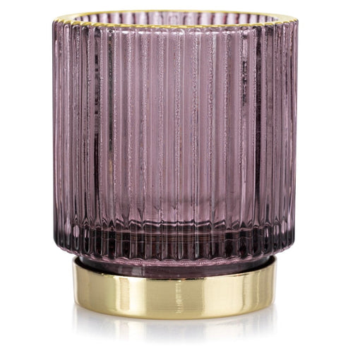 Decoking Suport lumanare din sticla, Pompey Mov, Ø7xH8 cm