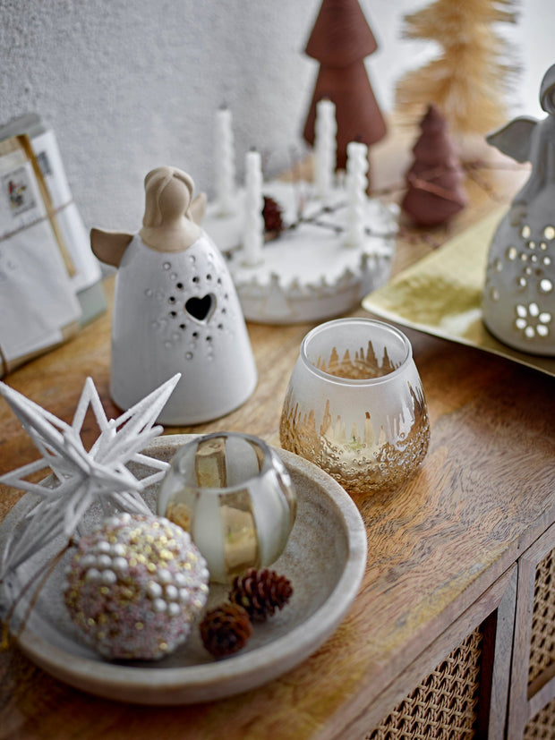 Suport lumanare din sticla reciclata, Felisia Auriu, Ø7xH7 cm (3)