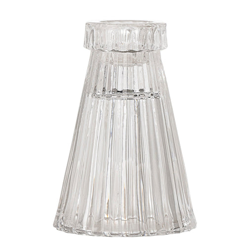 Suport lumanare din sticla, Saynab Transparent, Ø7xH10 cm