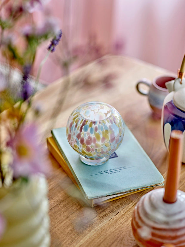 Suport lumanare din sticla, Selina Roz, Ø10,5xH10,5 cm (1)