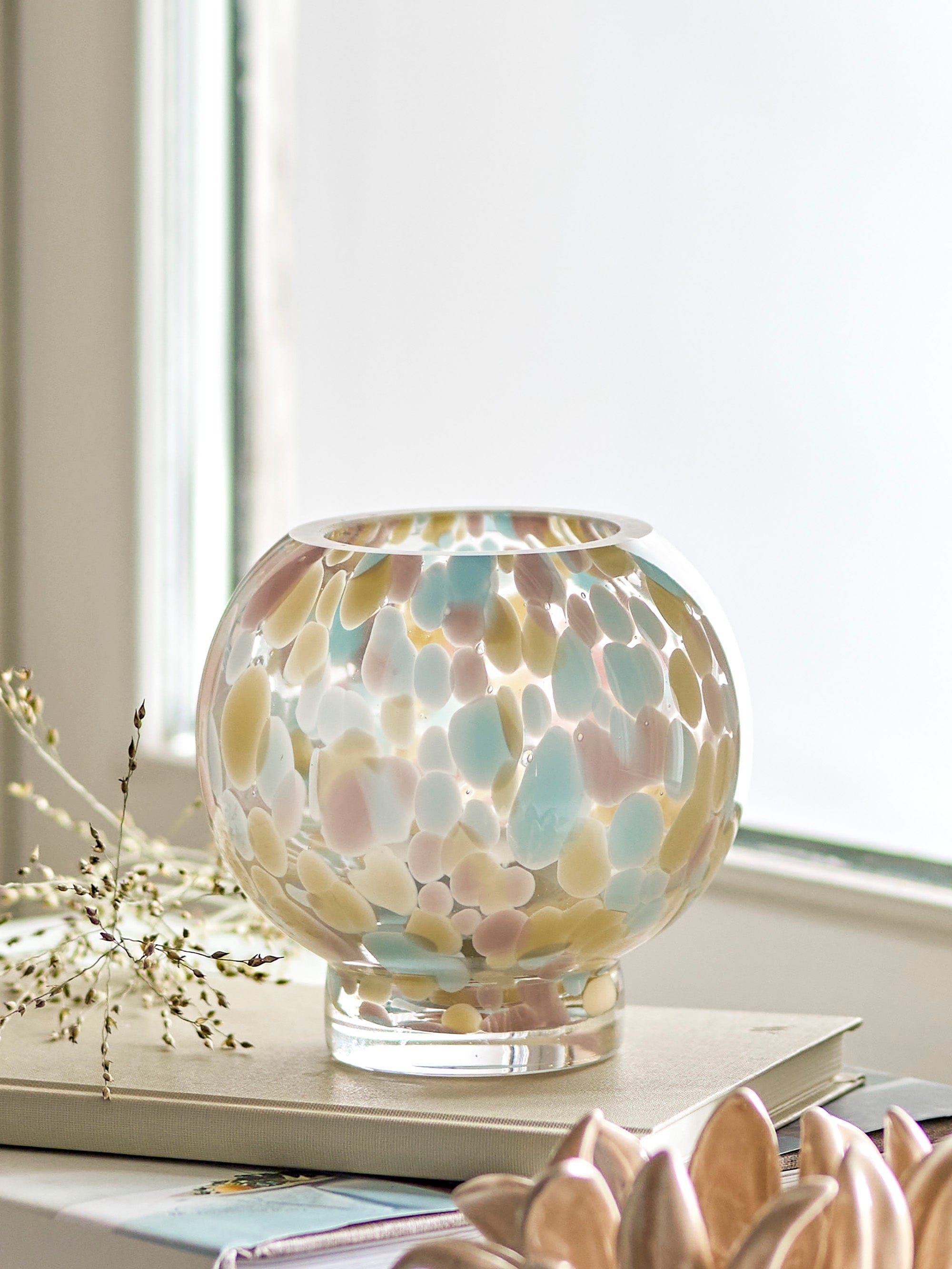 Suport lumanare din sticla, Selina Roz, Ø10,5xH10,5 cm (2)