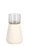 Suport lumanare din sticla si ceramica Mardan Alb / Transparent, Ø11xH20 cm