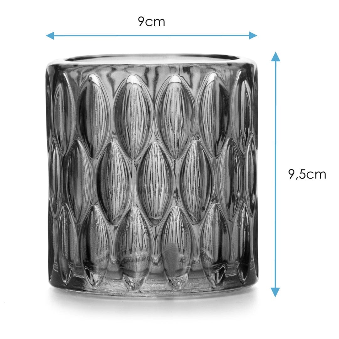 Decoking Suport lumanare din sticla, Vigo Roz, Ø9xH9,5 cm