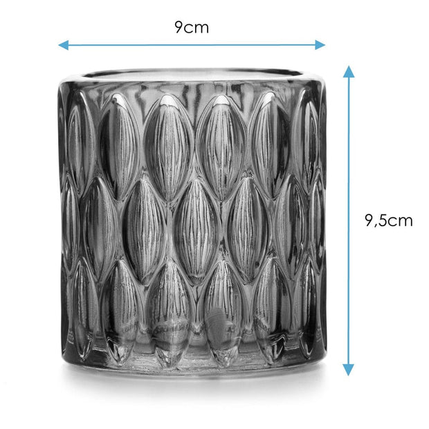 Decoking Suport lumanare din sticla, Vigo Roz, Ø9xH9,5 cm