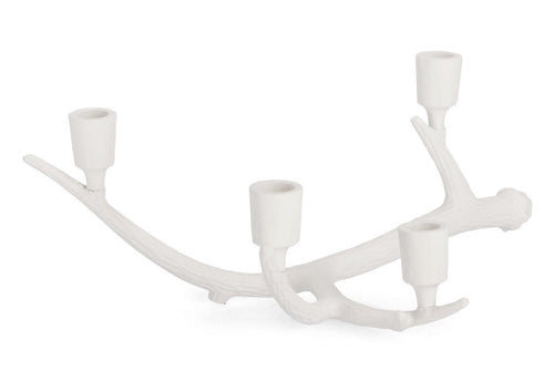 Suport lumanari din aluminiu Hisar Alb, L43xl24xH16,5 cm