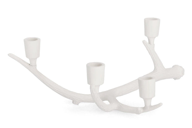 Suport lumanari din aluminiu Hisar Alb, L43xl24xH16,5 cm