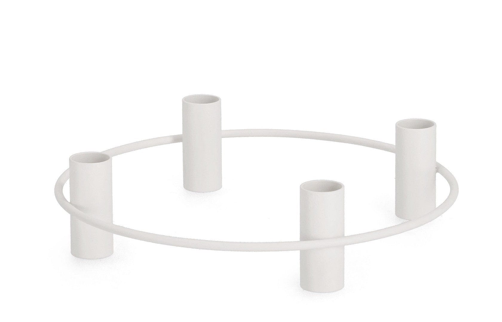 Suport lumanari din metal Hisar Alb, Ø25xH6 cm