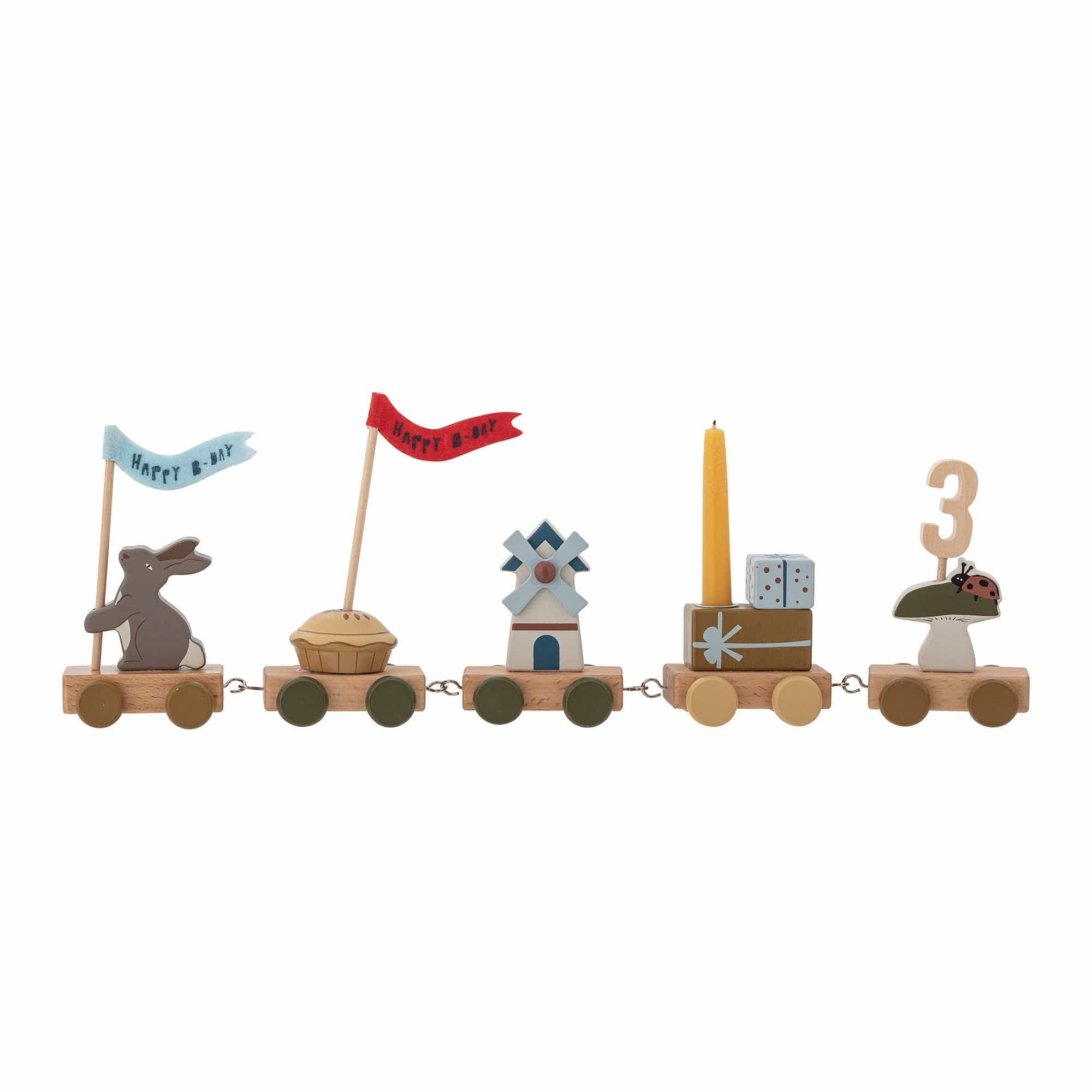 Suport lumanari pentru aniversare din lemn, Alfi Maro, L39xl5xH8,5 cm (2)