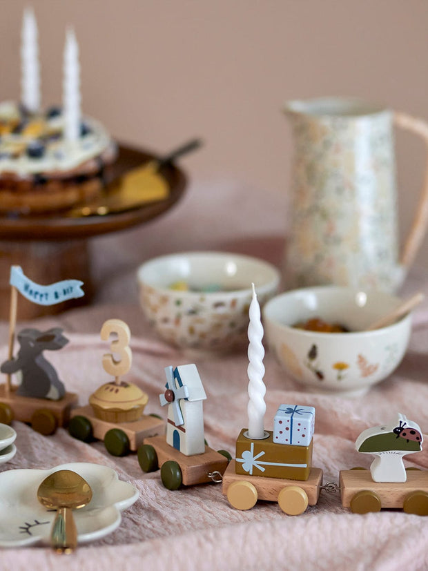 Suport lumanari pentru aniversare din lemn, Alfi Maro, L39xl5xH8,5 cm (9)