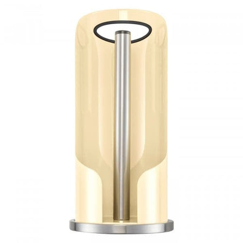 BFSummer Suport metalic cu maner pentru role de bucatarie, Paper Holder Crem, Ø15,6xH35,2 cm