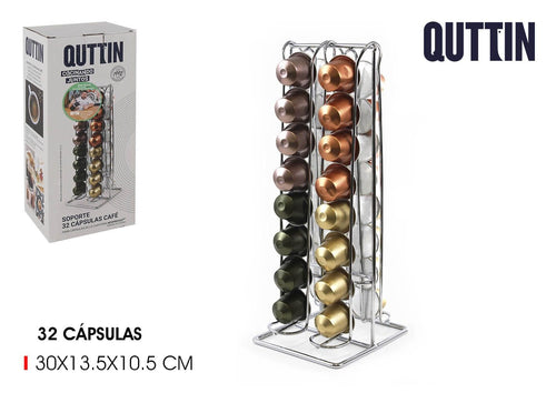 Suport metalic pentru capsule cafea, Quttin Crom, l14xA11,5xH31 cm