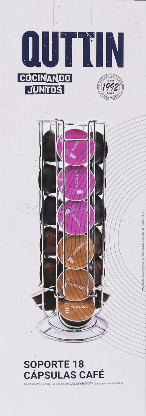 Suport metalic pentru capsule cafea, Quttin Crom, Ø11,5xH33 cm