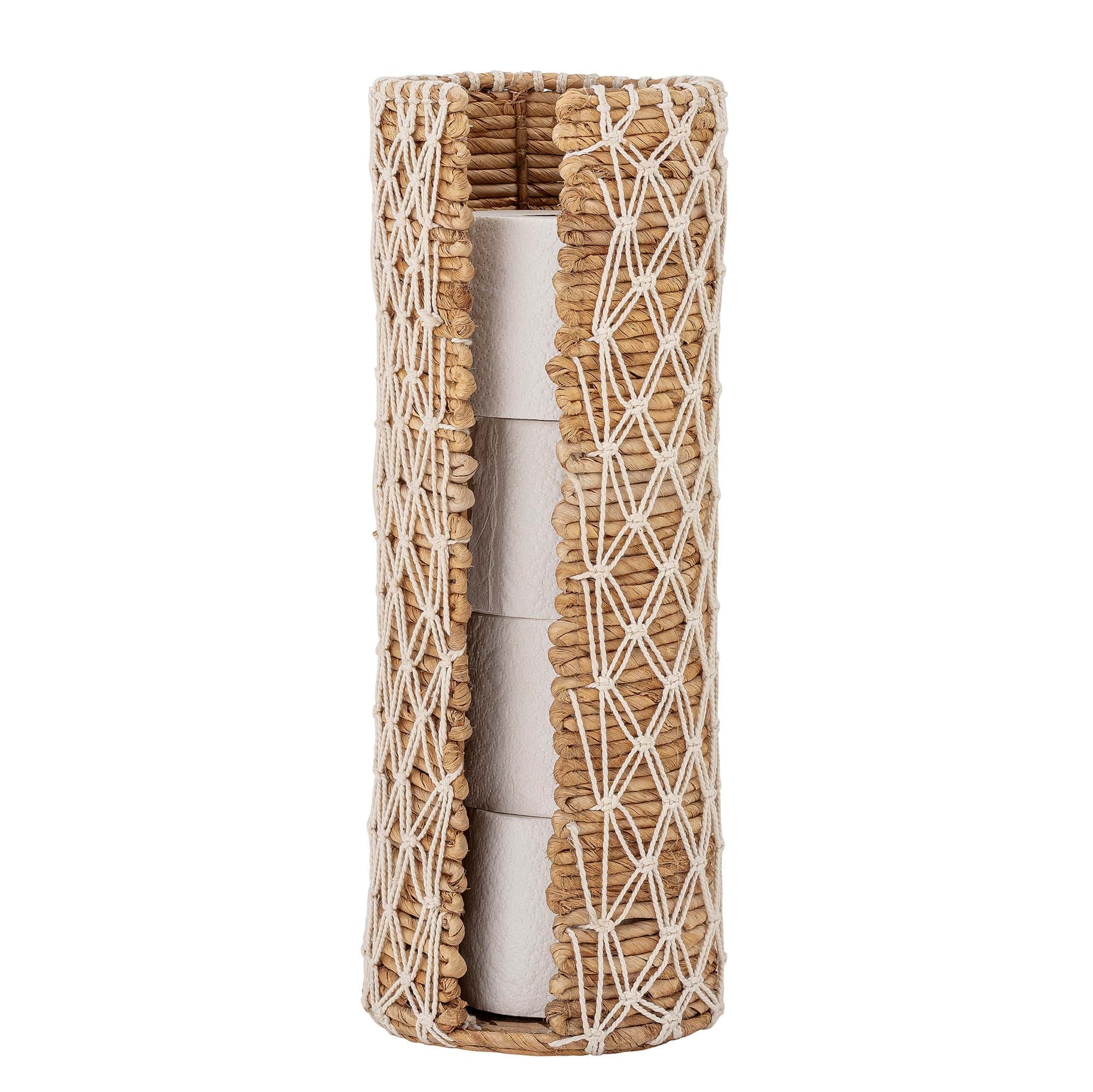 Bloomingville Suport pentru depozitare hartie igienica, din frunze de bananier, Jussi Natural, Ø17xH46 cm