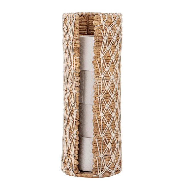 Bloomingville Suport pentru depozitare hartie igienica, din frunze de bananier, Jussi Natural, Ø17xH46 cm