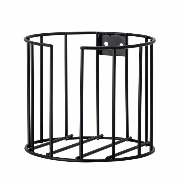 Bloomingville Suport pentru depozitare hartie igienica, din metal, Klemens Negru, Ø14xH12 cm