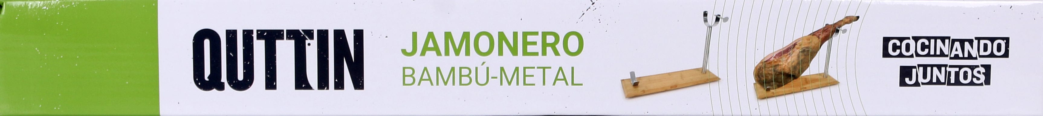 Inde Soler Hispania Suport pentru jambon din lemn si otel inoxidabil, Quttin Natural / Argintiu, l48,5xA16,5xH2,3 cm