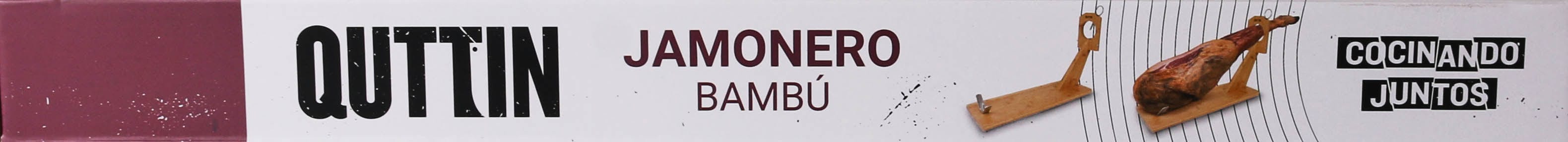 Suport pentru jambon din lemn si otel inoxidabil, Quttin Natural / Argintiu, l48,8xA16,5xH34 cm (1)